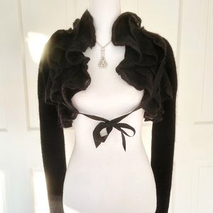 Givenchy black mohair blend  shrug cardigan S